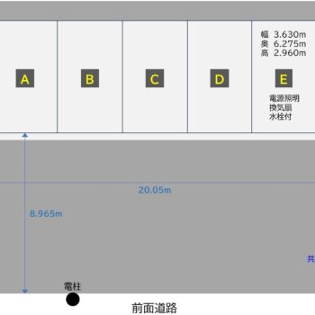 コスパガレージ羽生南（電源・照明・水栓付＋電気水道代込）