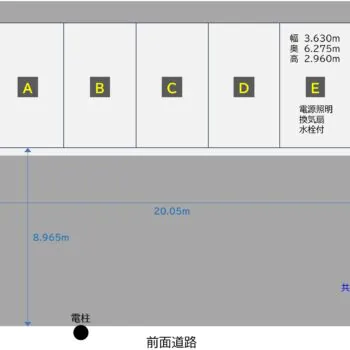 コスパガレージ羽生南（電源・照明・水栓付＋電気水道代込）