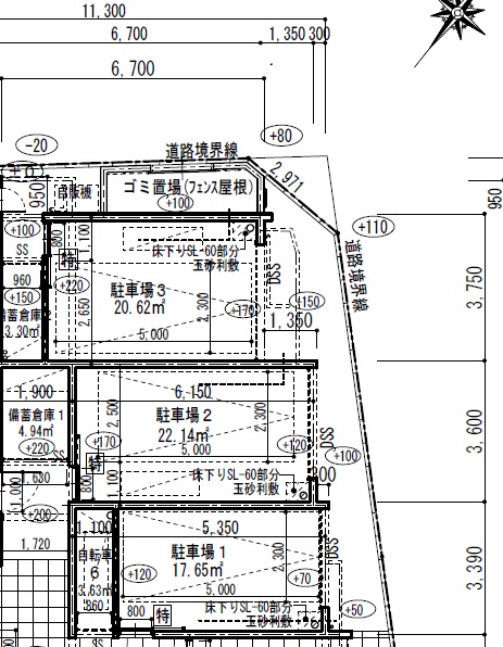 ガレット和白　駐車場ガレージ