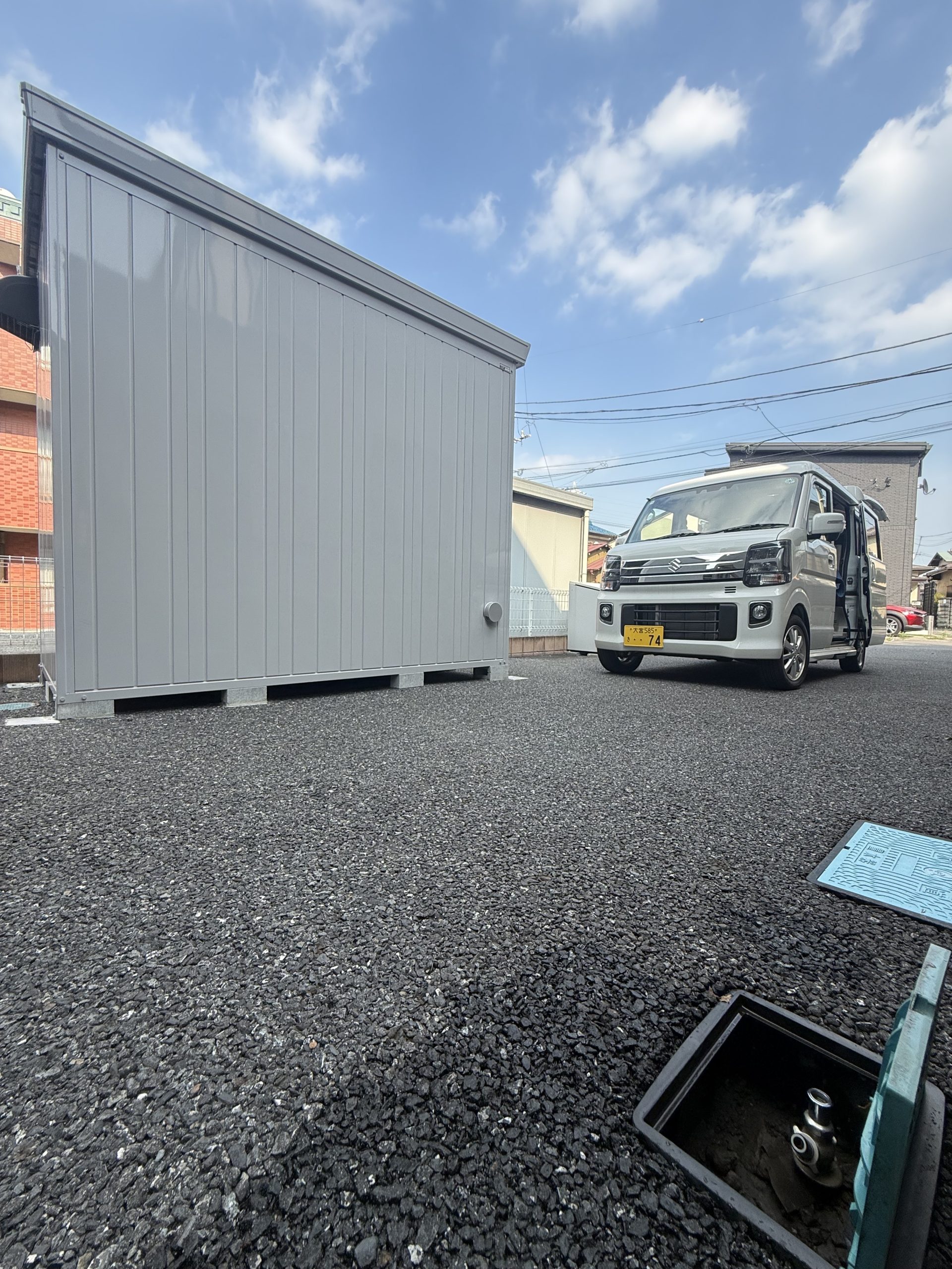 バイクガレージ上尾仲町 イナバガレージ 2026年5月新設 フリーレント1ヵ月 換気扇・給気口を新設